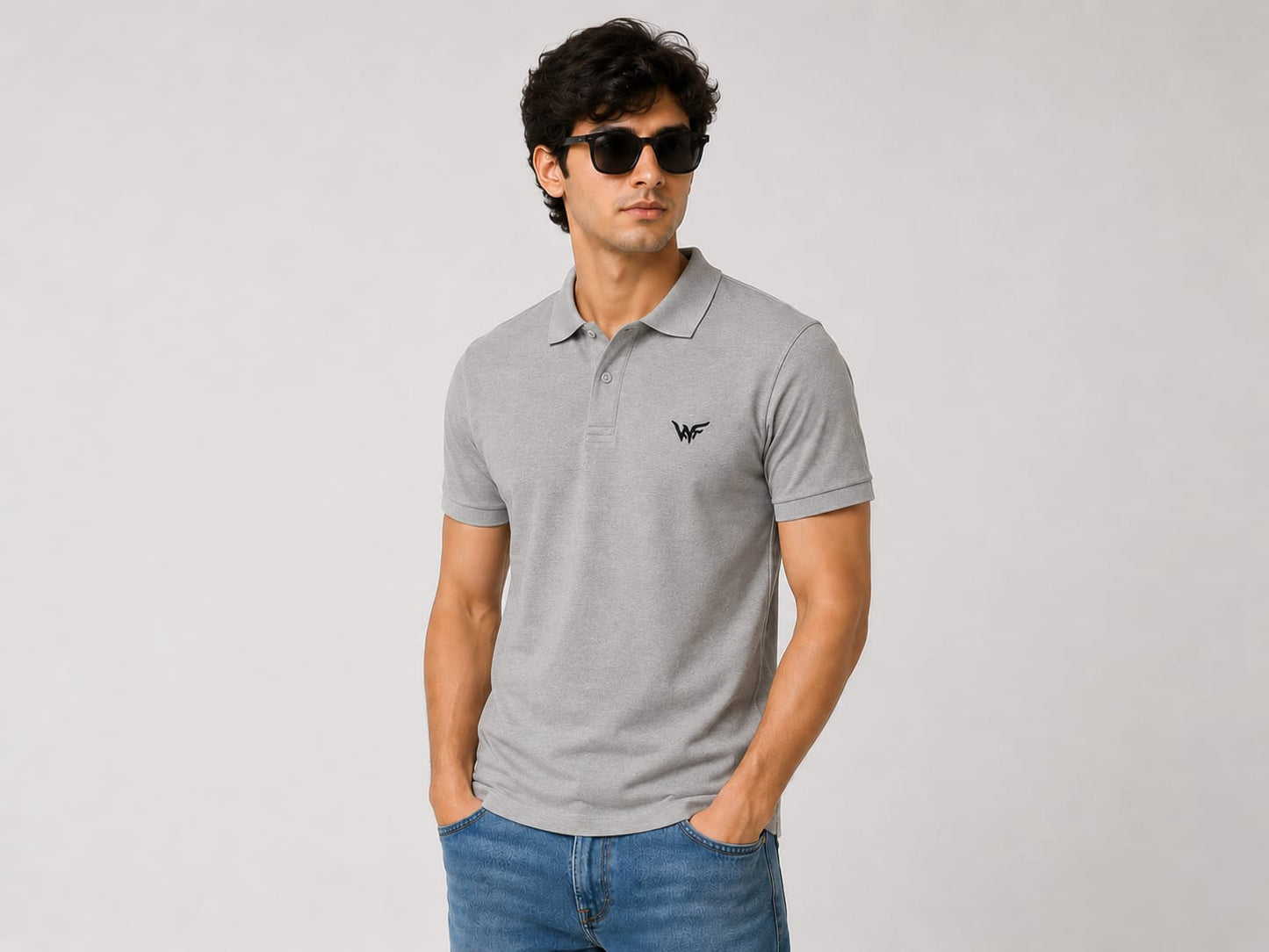Men's Grey Polo T-Shirt